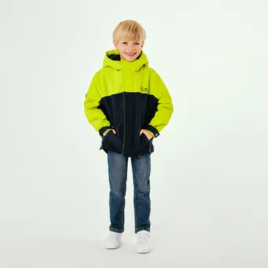 Cool Club, Kurtka chłopięca z kapturem, zielono-niebieska