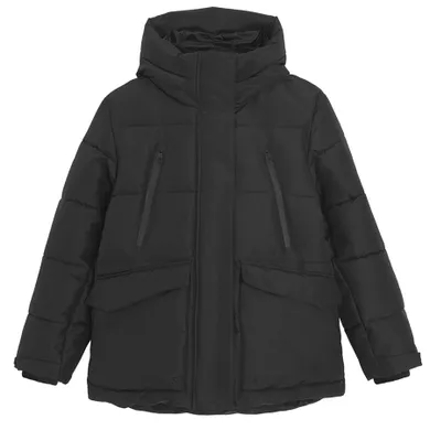 Cool Club, Kurtka dziewczęca z kapturem, ocieplana, czarna