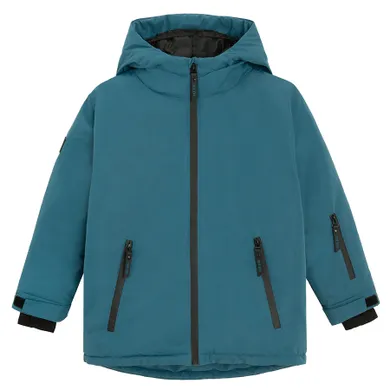 Cool Club, Kurtka narciarska chłopięca z kapturem, ocieplana, turkusowa