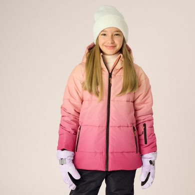Cool Club, Kurtka narciarska dziewczęca z kapturem, ocieplana, różowo-pomarańczowa