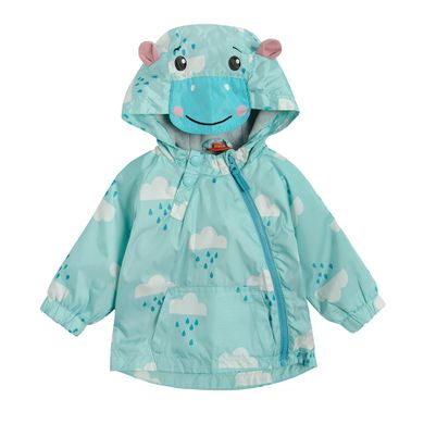 Cool Club, Kurtka wiosenna niemowlęca z kapturem, turkusowa, chmurki, Fisher-Price
