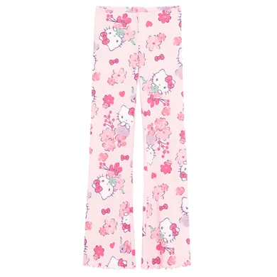 Cool Club, Legginsy dziewczęce, dzwony, prążkowane, różowe, Hello Kitty