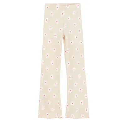 Cool Club, Legginsy dziewczęce, flare, prążkowane, beżowe