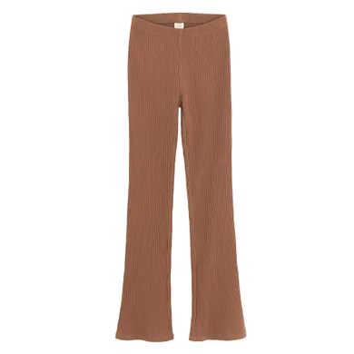 Cool Club, Legginsy dziewczęce, flare, prążkowane, brązowe