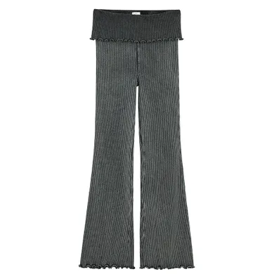 Cool Club, Legginsy dziewczęce, flare, prążkowane, czarne