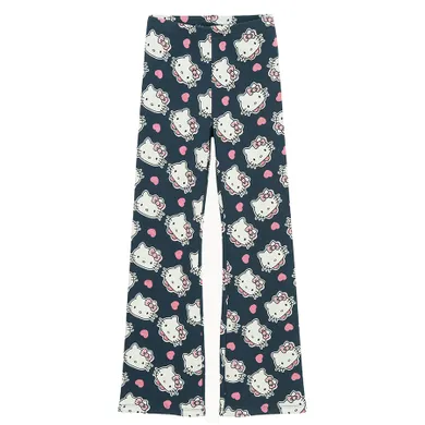 Cool Club, Legginsy dziewczęce, flare, prążkowane, niebieskie, Hello Kitty