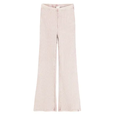 Cool Club, Legginsy dziewczęce, flare, prążkowane, różowe