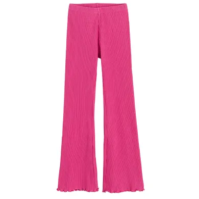 Cool Club, Legginsy dziewczęce, flare, prążkowane, różowe