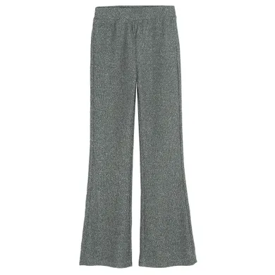 Cool Club, Legginsy dziewczęce, flare, prążkowane, srebrne