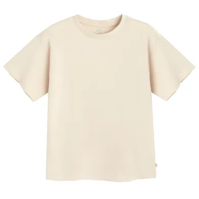 Cool Club, Luźny t-shirt dziewczęcy, beżowy