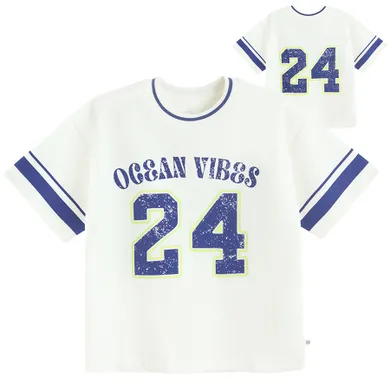 Cool Club, Luźny t-shirt dziewczęcy, biały