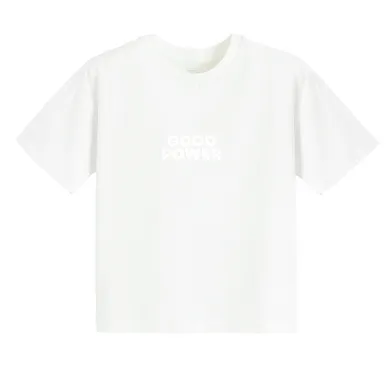 Cool Club, Luźny t-shirt dziewczęcy, biały