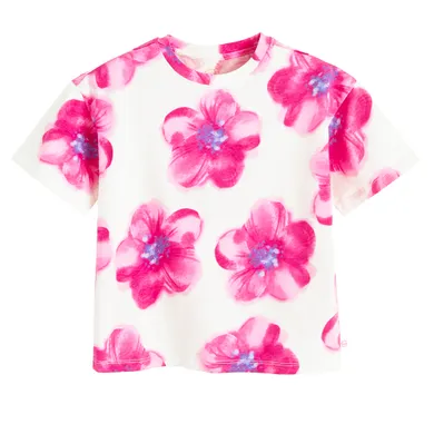 Cool Club, Luźny t-shirt dziewczęcy, biały