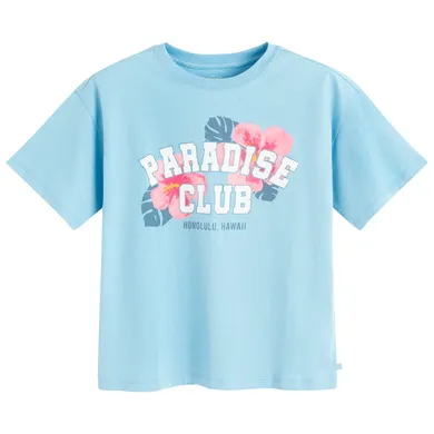 Cool Club, Luźny t-shirt dziewczęcy, niebieski