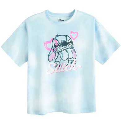 Cool Club, Luźny t-shirt dziewczęcy, niebieski, Lilo i Stitch