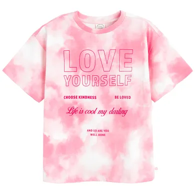 Cool Club, Luźny t-shirt dziewczęcy, różowy