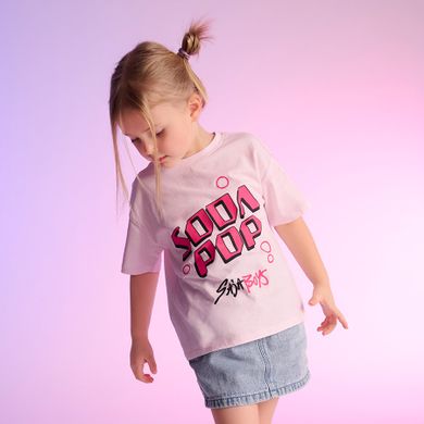 Cool Club, Luźny t-shirt dziewczęcy, różowy, K-Pop Demon Hunters