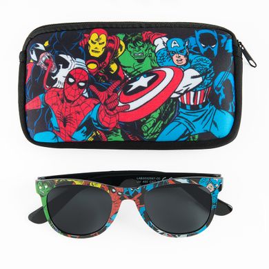 Cool Club, Okulary przeciwsłoneczne chłopięce, Etui, czarne, Marvel Super Heroes