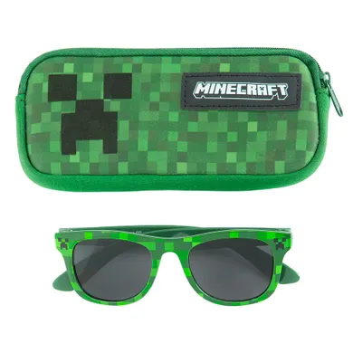 Cool Club, Okulary przeciwsłoneczne chłopięce, Etui, zielone, Minecraft