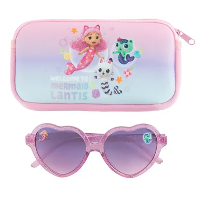 Cool Club, Okulary przeciwsłoneczne dziewczęce, Etui, różowe, Koci Domek Gabi