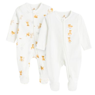 Cool Club, Pajac chłopięcy, biały, Król Lew, zestaw, 2 szt.