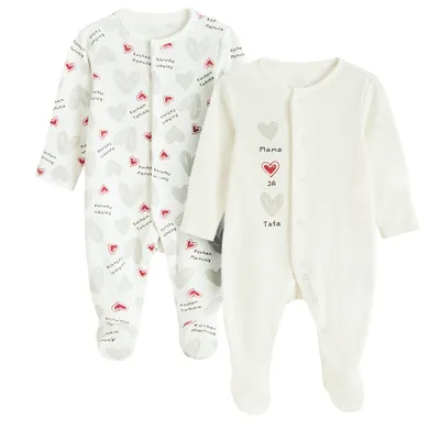 Cool Club, Pajac chłopięcy, biały, zestaw, 2 szt.