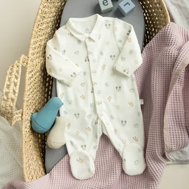 Cool Club, Pajac chłopięcy, welurowy, biały, Klub przyjaciół Myszki Mickey