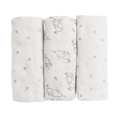 Cool Club, Pieluchy tetrowe niemowlęce, 70-70cm, kropki i króliczki, zestaw, 3 szt.
