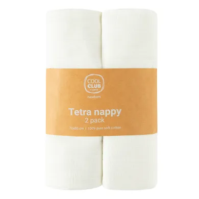 Cool Club, Pieluchy tetrowe niemowlęce, 70-80 cm, białe, zestaw, 2 szt.