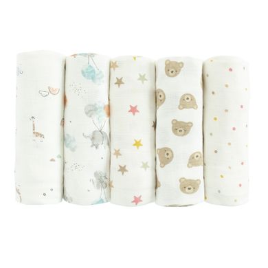 Cool Club, Pieluchy tetrowe niemowlęce, 70-80cm, białe, zestaw, 5 szt.