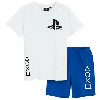 Cool Club, Piżama chłopięca, biało-niebieska, PlayStation