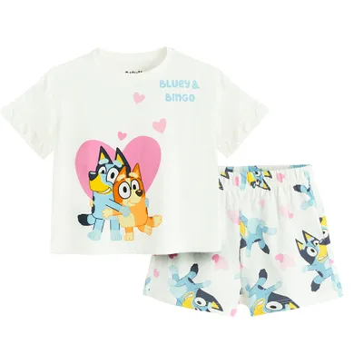 Cool Club, Piżama dziewczęca, biała, Bluey