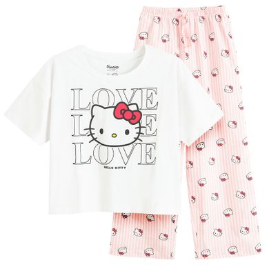 Cool Club, Piżama dziewczęca, biało-różowa, Hello Kitty