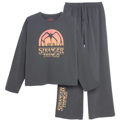 Cool Club, Piżama dziewczęca, grafitowa, Stranger Things