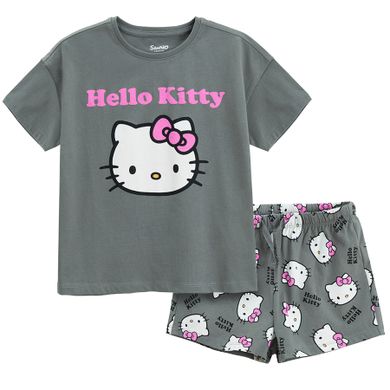 Cool Club, Piżama dziewczęca, szara, Hello Kitty