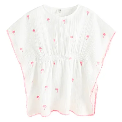 Cool Club, Poncho dziewczęce, muślinowe, białe