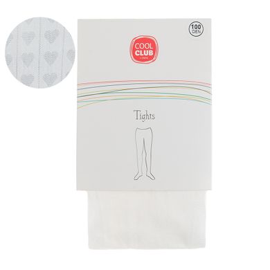 Cool Club, Rajstopy dziewczęce, białe, mikrofibra, 100 DEN
