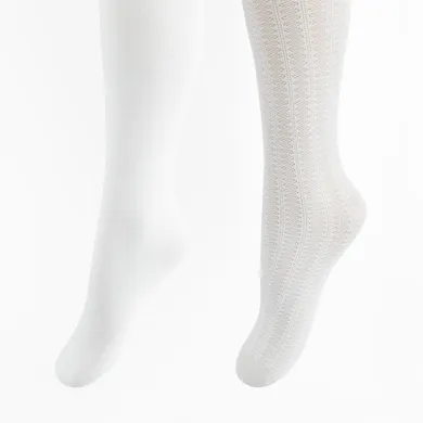 Cool Club, Rajstopy dziewczęce, białe, mikrofibra, 40 DEN, zestaw, 2 szt.