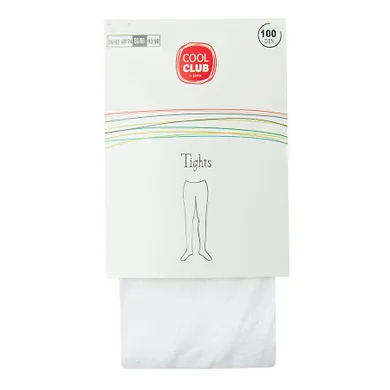 Cool Club, Rajstopy dziewczęce, białe, mikrofibra, 40/100 DEN