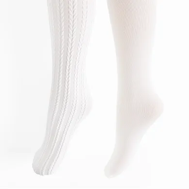 Cool Club, Rajstopy dziewczęce, białe, mikrofibra, 80 DEN, zestaw, 2 szt.