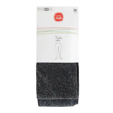 Cool Club, Rajstopy dziewczęce, granatowe, czarne, mikrofibra, 40 DEN, zestaw, 2 szt.