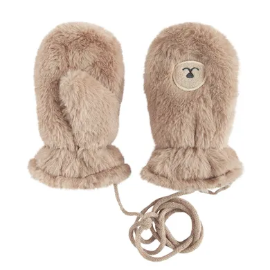 Cool Club, Rękawiczki chłopięce na sznurku, beżowe