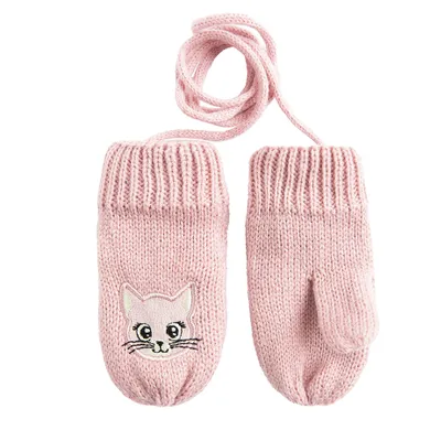Cool Club, Rękawiczki dziewczęce na sznurku, różowe