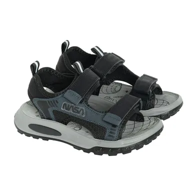 Cool Club, Sandały chłopięce, czarne, skórzana wkładka, NASA