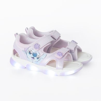 Cool Club, Sandały dziewczęce, fioletowe, świecąca podeszwa, skórzana wkładka, Lilo i Stitch