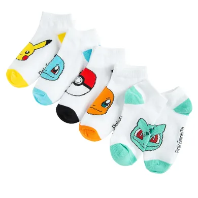 Cool Club, Skarpetki chłopięce, stopki, białe, Pokemon, zestaw, 5 szt.