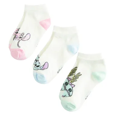 Cool Club, Skarpetki dziewczęce, białe, Lilo i Stitch, zestaw, 3 szt.