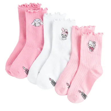 Cool Club, Skarpetki dziewczęce, mix, zestaw, 3 szt., Hello Kitty and Friends