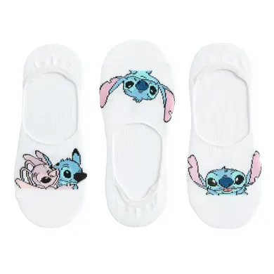 Cool Club, Skarpetki dziewczęce, stopki, białe, Lilo i Stitch, zestaw, 3 szt.
