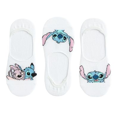 Cool Club, Skarpetki dziewczęce, stopki, białe, Lilo i Stitch, zestaw, 3 szt.